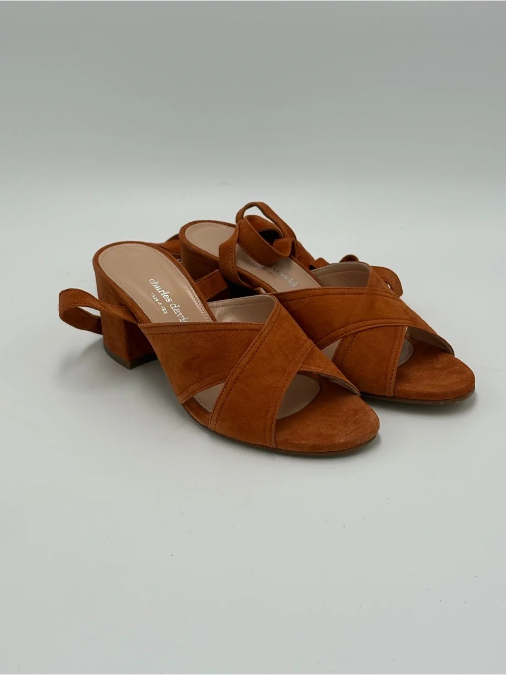 Suede Lace-Up Sandals in Brown by Charles David